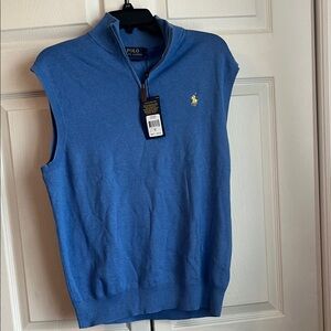 Polo by Ralph Lauren Light Blue Zip Sweater Vest